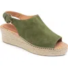 Patricia Green Stella Slingback Espadrille Platform Wedge Sandal In Olive Suede