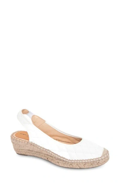Patricia Green Valencia Slingback Wedge Espadrille In Quilted White