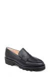 Patricia Green Vince Lug Sole Penny Loafer In Black