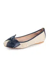 Patricia Green St. Tropez Bow Raffia Flat In Blue