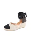 Patricia Green Elle Cap Toe Ankle Tie Espadrille In Black
