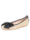 Patricia Green St. Tropez Bow Raffia Flat In Black