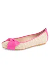 PATRICIA GREEN WOMEN'S PINK / PURPLE ST. TROPEZ RAFFIA BALLET FLAT FUSHCIA