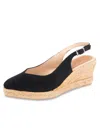 Patricia Green Poppy Slingback Espadrille Wedge In Black