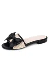Patricia Green St. Tropez Raffia Slide Sandal In Black
