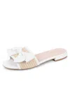 Patricia Green St. Tropez Raffia Slide Sandal In White