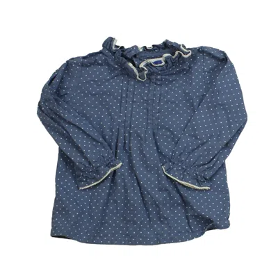 Patricia Mendiluce Kids' Girls Blue White Polka Dots Blouse