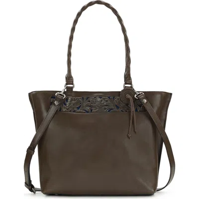 Patricia Nash Adeline Leather Tote Bag In Brown