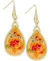 Patricia Nash Aegean Blooms Teardrop Earrings In Gray