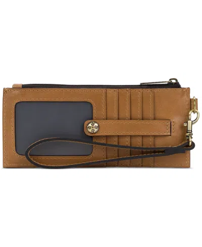 Patricia Nash Alanna Leather Wristlet In Naturale