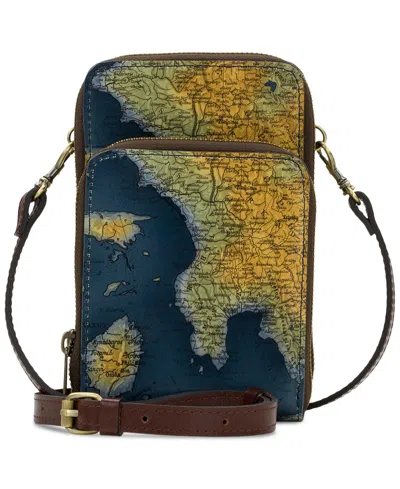 Patricia Nash Albertine Mini Leather Crossbody In Greek Map