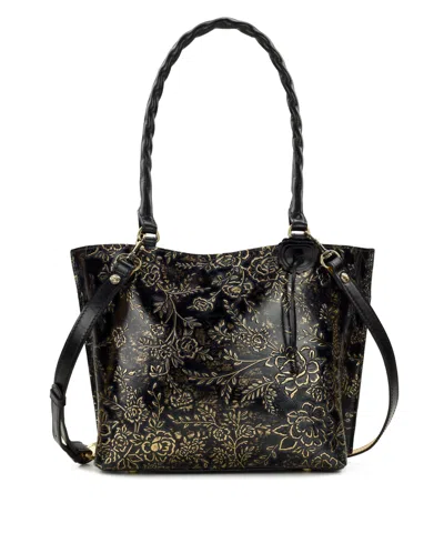 Patricia Nash Alexia Full Grain Leather Structured Large Tote Handbag In Black