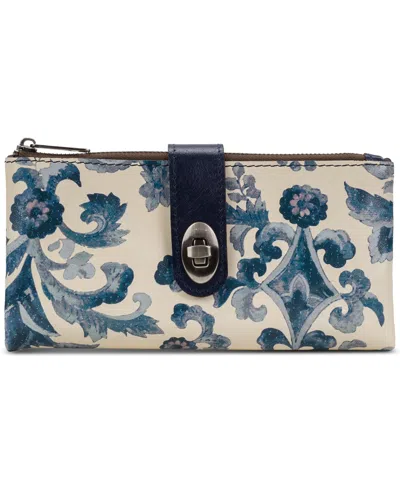 Patricia Nash Annesley Leather Wristlet In Blue