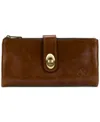 Patricia Nash Annesley Leather Wristlet In Cognac