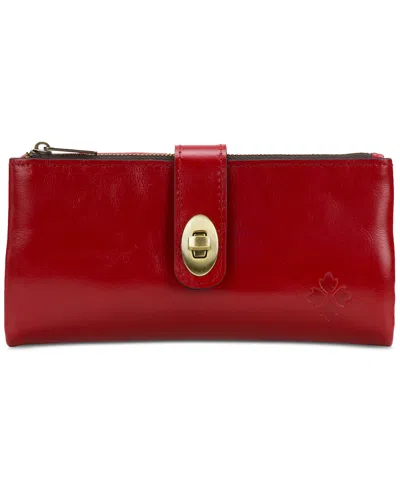 Patricia Nash Annesley Leather Wristlet In Red