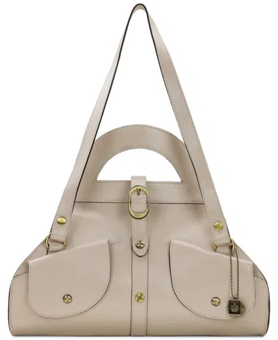 Patricia Nash Anniversary Milania Extra-large Leather Satchel In Chalk White
