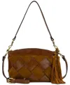 Patricia Nash Arlee Small Leather Weave Crossbody In Brown