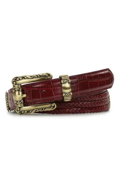 Patricia Nash Barni Distressed Croc-embossed Leather In Orange