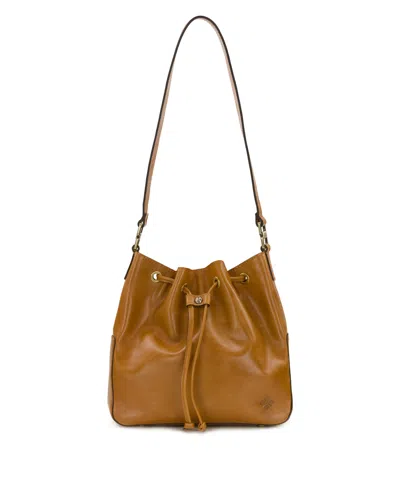 Patricia Nash Belamy Glazed Small Drawstring Bucket Bag In Brown