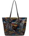 Patricia Nash Benvenuto Extra-large Leather Tote In Chocolate