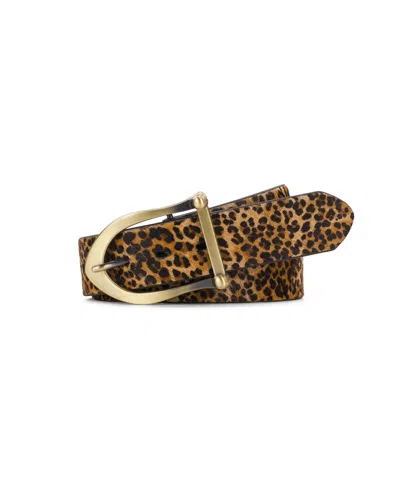 Patricia Nash Bergen Exotics Burnished Suede Belt In Leopard