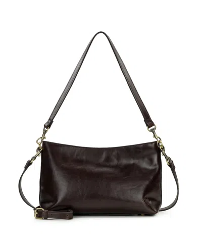 Patricia Nash Betta Medium Leather Crossbody, Created For Macy's In Chocolate
