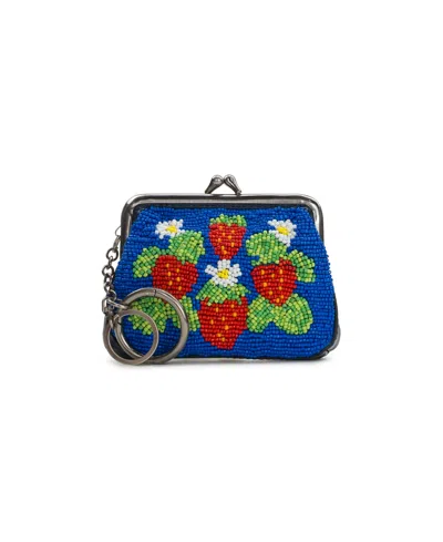 Patricia Nash Borse Strawberry Beaded Coin Purse In Blue