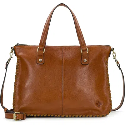 Patricia Nash Briona Leather Satchel In Cognac