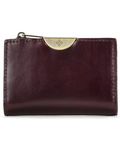 Patricia Nash Busalla Leather Bifold Zipper Wallet In Plum