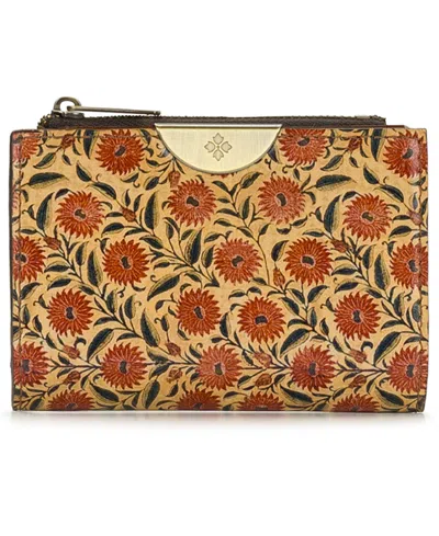Patricia Nash Busalla Leather Bifold Zipper Wallet In Scandi Antique Ochre