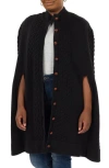 Patricia Nash Cable Knit Cape In Black