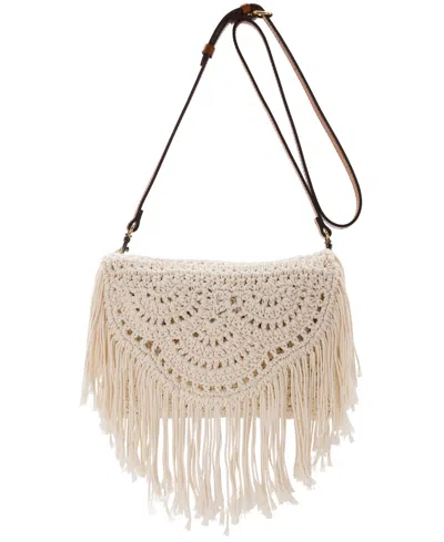 Patricia Nash Cannara Small Crocheted Crossbody Bag In Brown