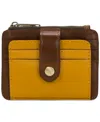 Patricia Nash Cassis Id Small Printed Leather Wallet In Mango,cognac