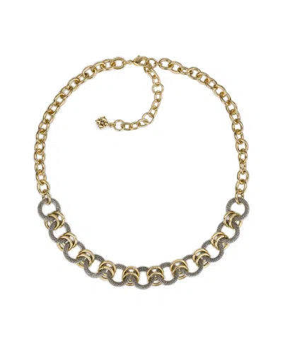 Patricia Nash Caviar Collection Link Necklace In Antique Silver And Gold