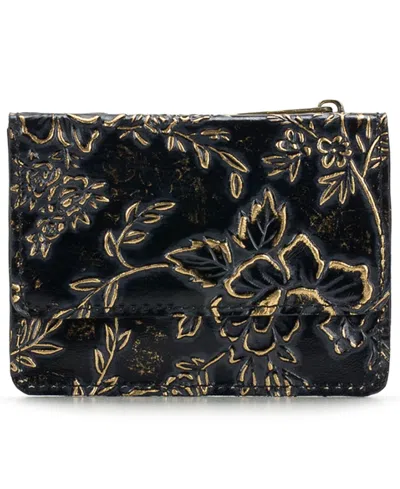 Patricia Nash Celeste Leather Bifold Wallet In Rose Garden Black