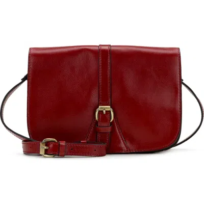 Patricia Nash Champaign Leather Crossbody Bag In Ruby Red