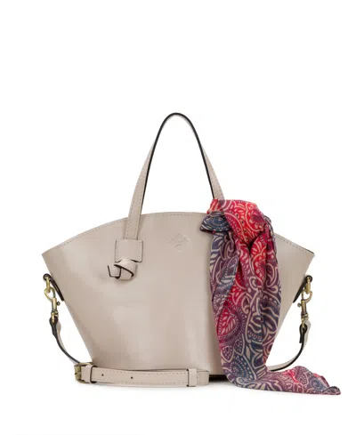 Patricia Nash Corallina With Greek Ombre Scarf Medium Crossbody Bag In Chalk White