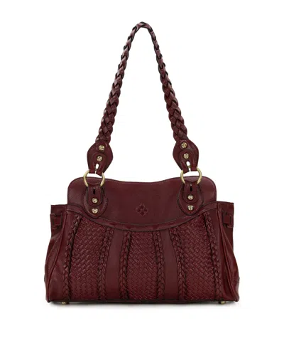 Patricia Nash Dalane Large Handcrafted Satchel Handbag In Burgundy