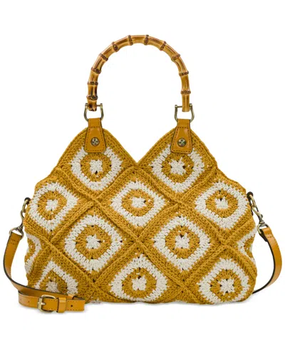 Patricia Nash Delphi Crochet Large Crossbody In Mango
