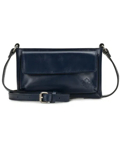 Patricia Nash Dovera Mini Leather Crossbody In Blue