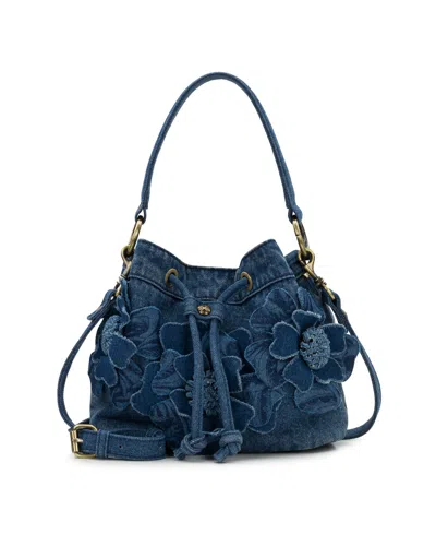 Patricia Nash Elisa Drawstring Bucket Bag In Blue