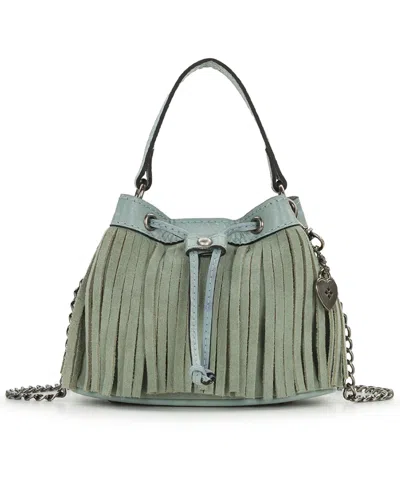 Patricia Nash Elisa Suede Drawstring Mini Crossbody Handbag In Nordic Blue
