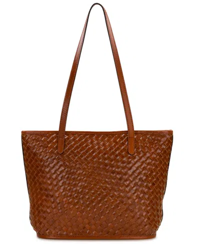 Patricia Nash Emmie Medium Leather Tote Handbag In Brown