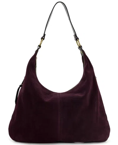Patricia Nash Esther Suede Large Hobo Handbag In Purple