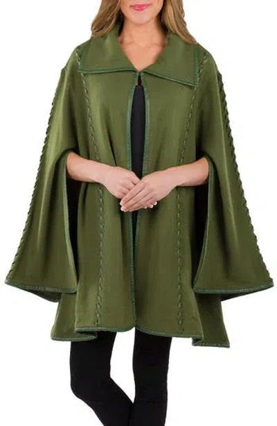 Patricia Nash Faux Leather Stitch Cape In Green