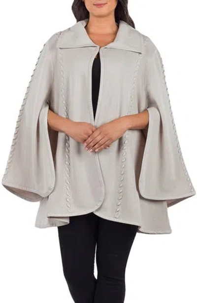Patricia Nash Faux Leather Stitch Cape In Gray