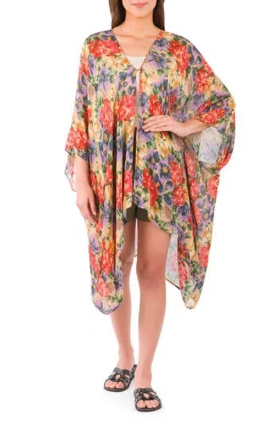 Patricia Nash Floral Short Ruana In Multi
