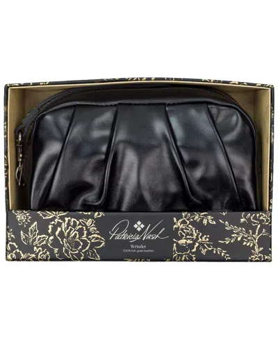 Patricia Nash Frankie Full Grain Leather Clutch Wristlet In Black