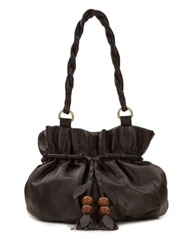 Patricia Nash Freja Large Laptop Compatible Leather Bucket Handbag In Black