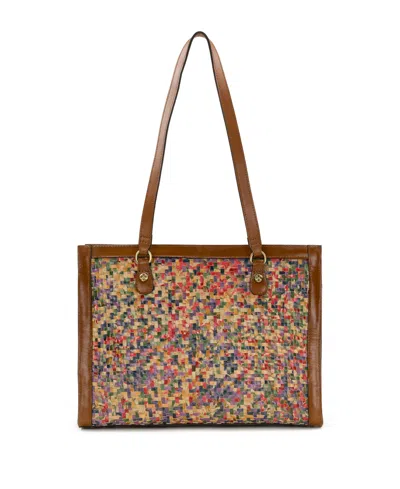 Patricia Nash French Hydrangeas Medium Marena Woven Satchel Bag